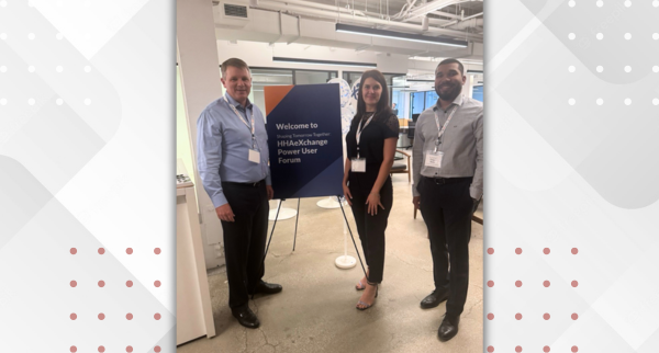 Director of Strategy and IT Director of All Heart Homecare Agency with the CEO of HHAeXchange Paul Joiner, at the HHAeXchange Forum in Manhattan