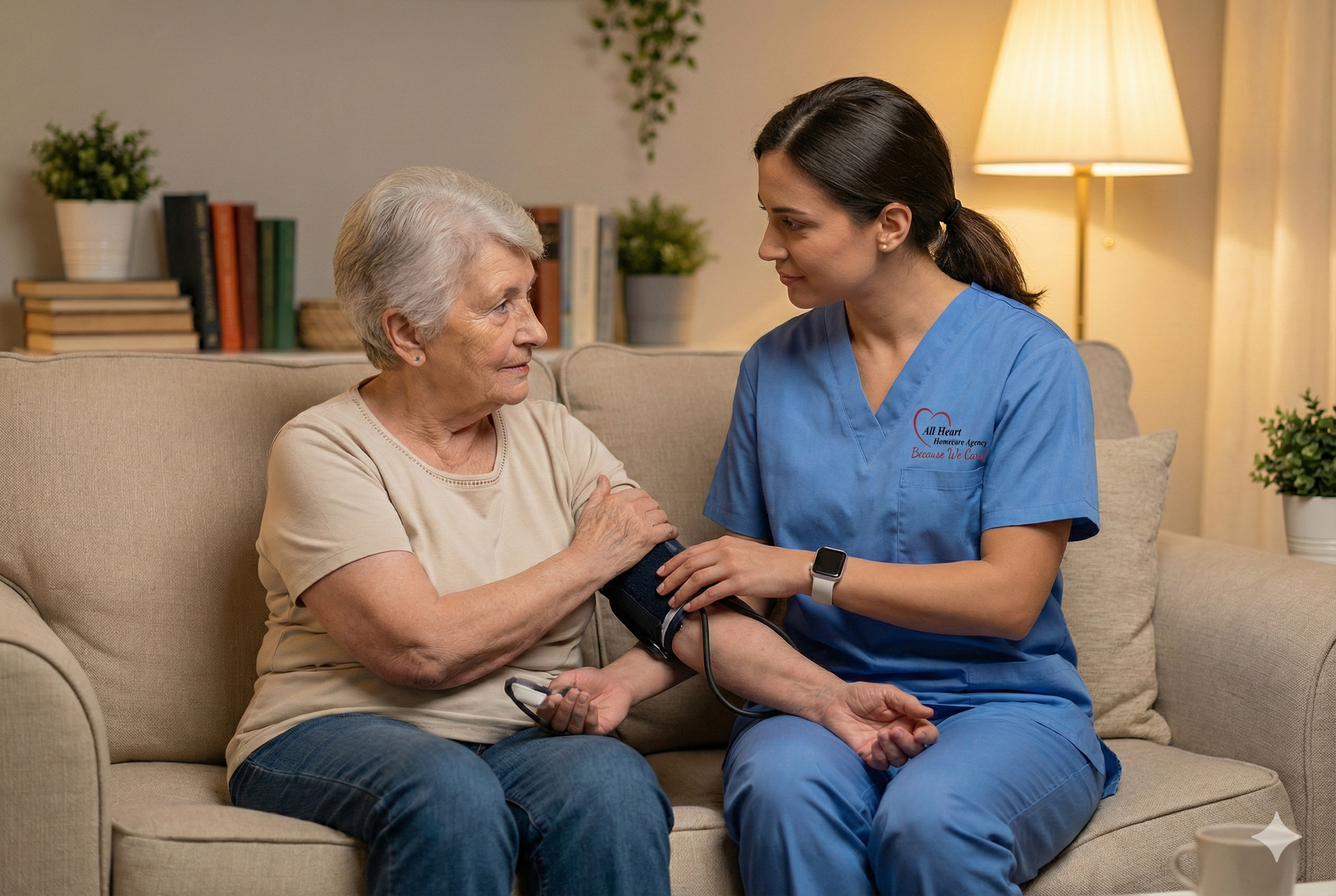 Licensed practical nurse providing in home care to elderly patient in NYC.