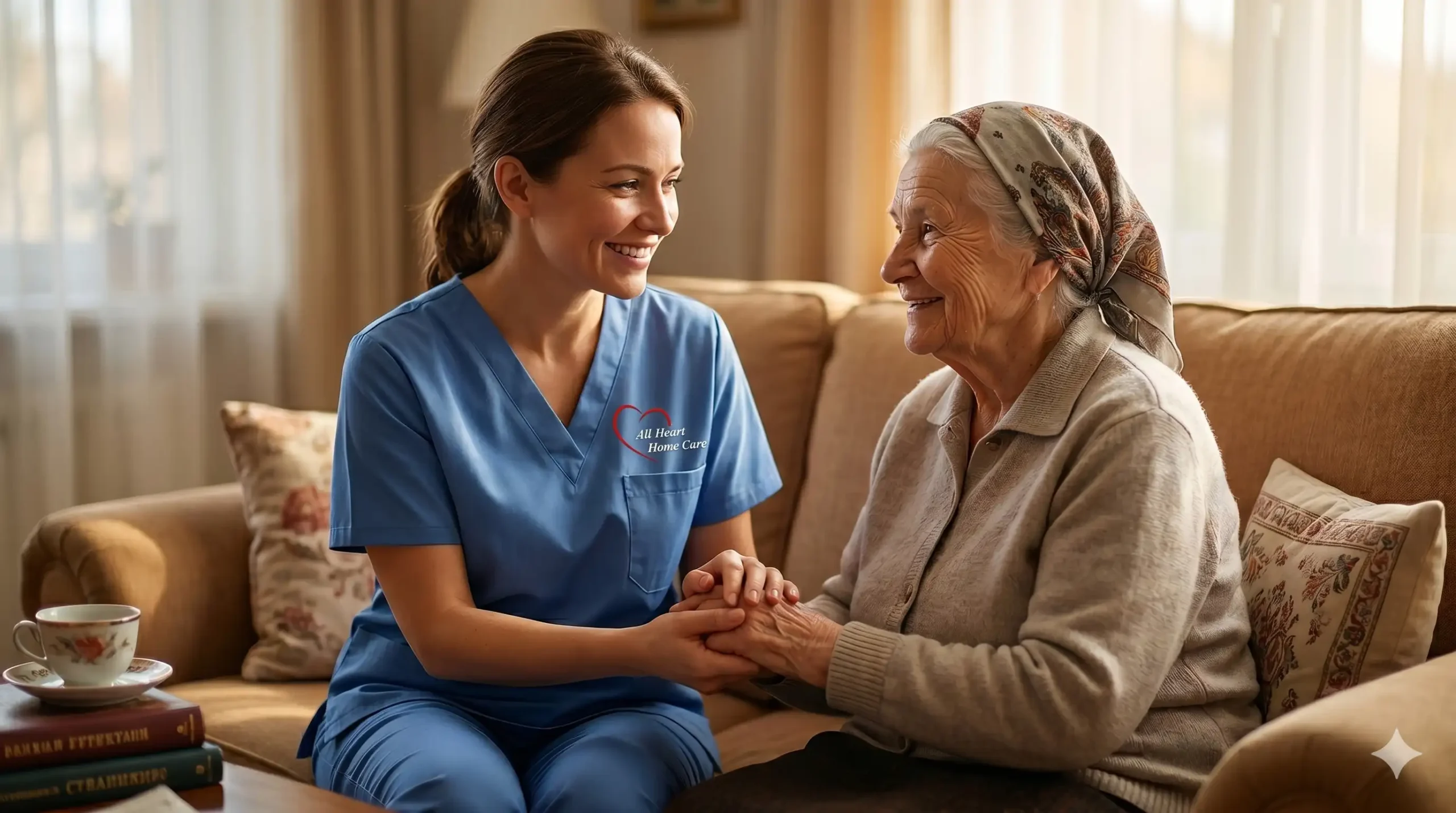 home care in homecrest, brooklyn with a nurse taking care of a russian elderly woman