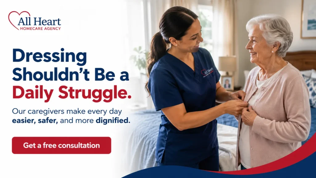nurse taking care of an old lady providing home care and dressing service in NYC