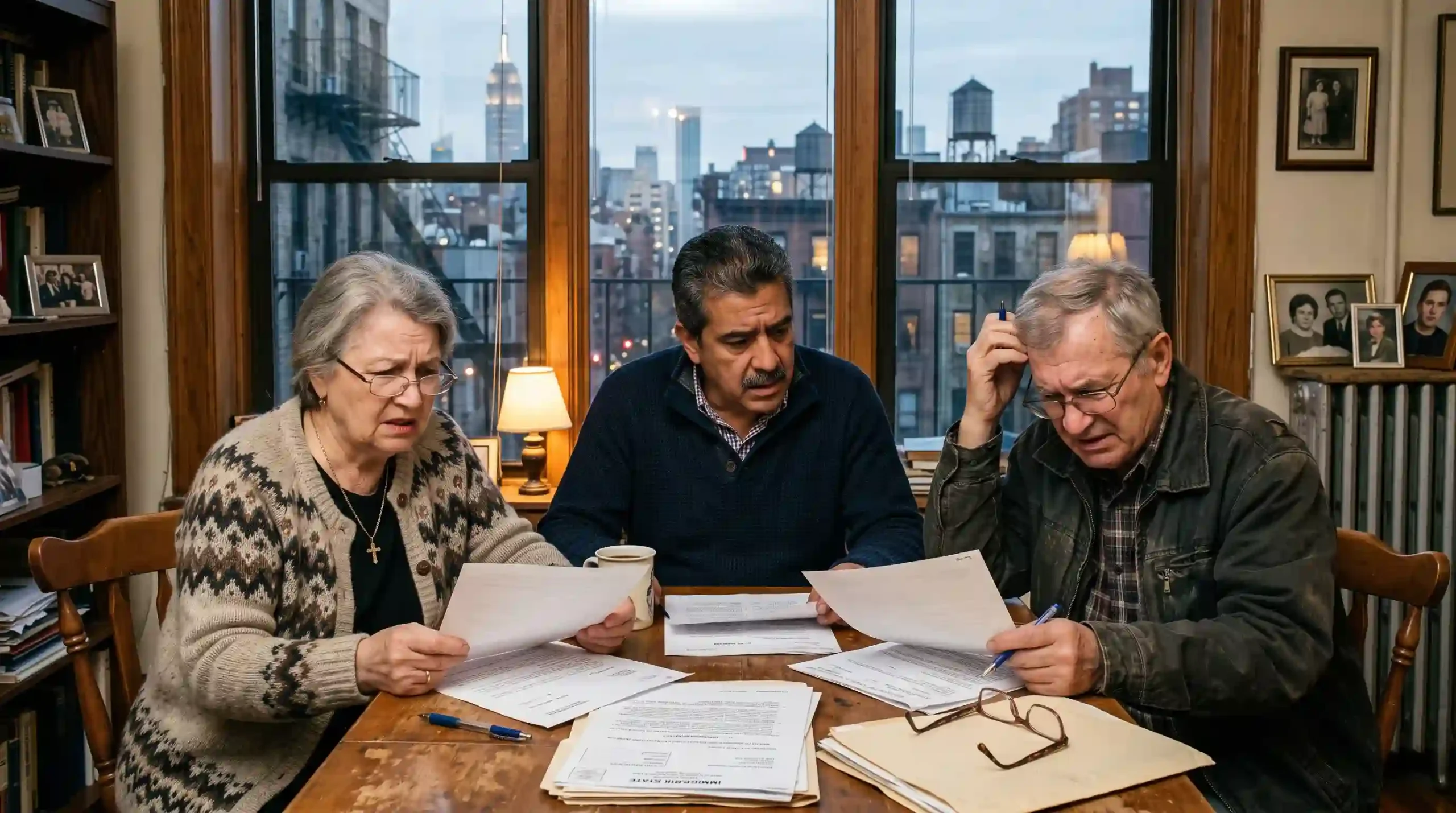 son with parents in nyc