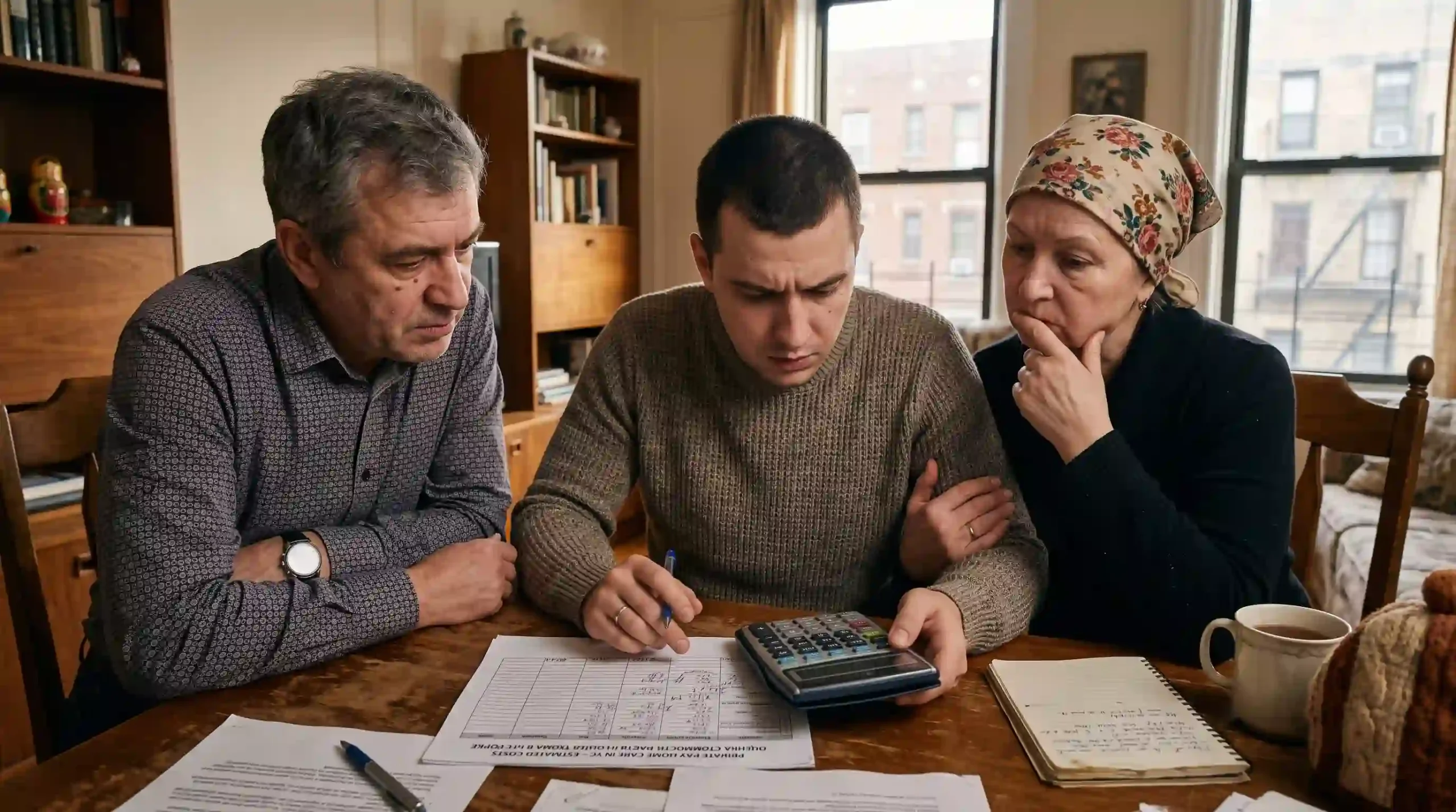son with mother and father learning about how to pay for private pay care in nyc