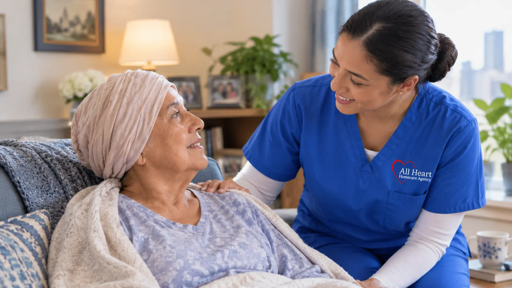 nurse taking care of a lady