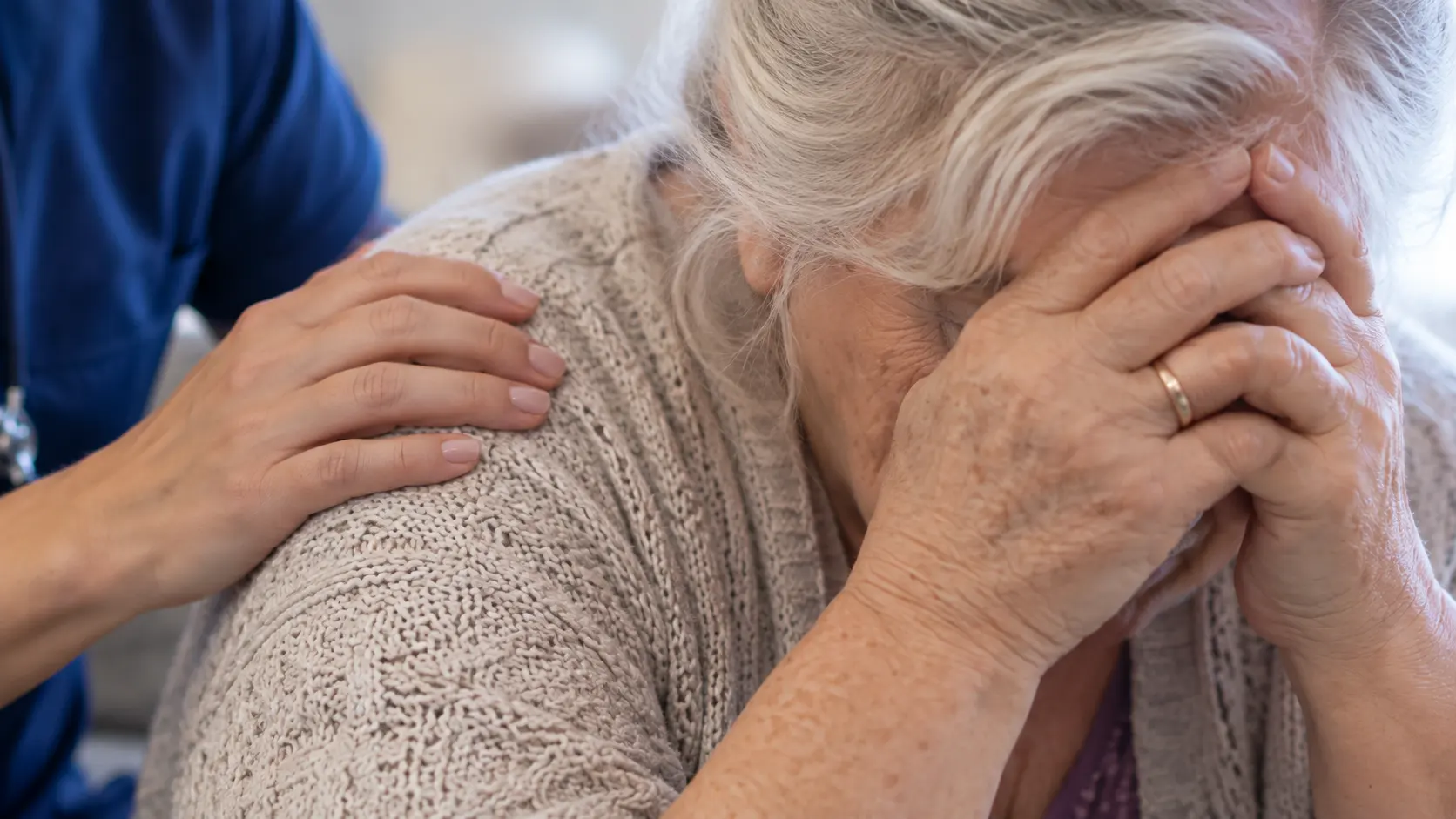 woman crying with depression
