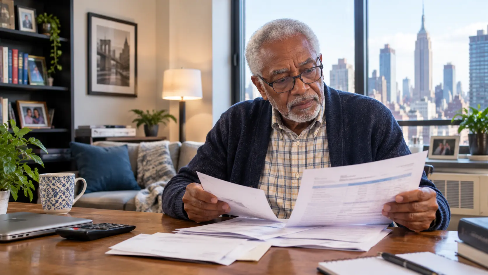 man checking documents for medicaid